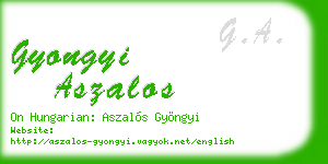 gyongyi aszalos business card